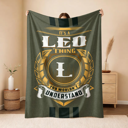 It's A Your Name Thing Olive Green Logo Fleece Blanket LEO 13K1 BK31