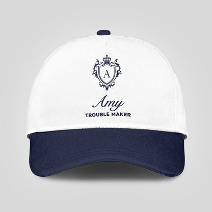 Trouble Maker Funny Blue And White Cap AMY 13K1 C152PF