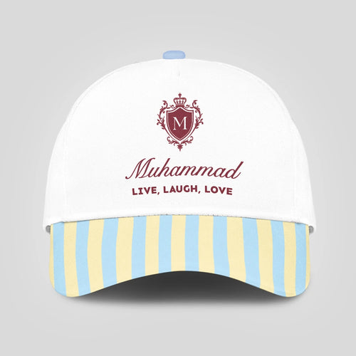 Live Laugh Love Blue And Yellow Luxury Cap MUHAMMAD 13K1 C121PF