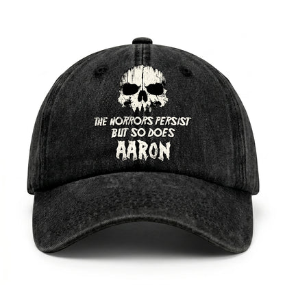 The Horrors Persist But So Does Your Name Cool Skull Washed Cap AARON 13K1 C134PF