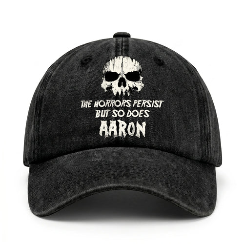 The Horrors Persist But So Does Your Name Cool Skull Washed Cap AARON 13K1 C134PF