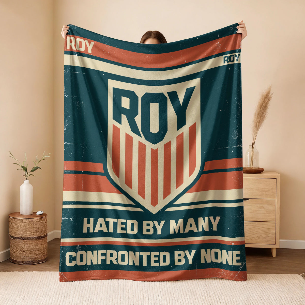 Hated By Many Confronted By None Retro Fleece Blanket ROY 13K1 BK58