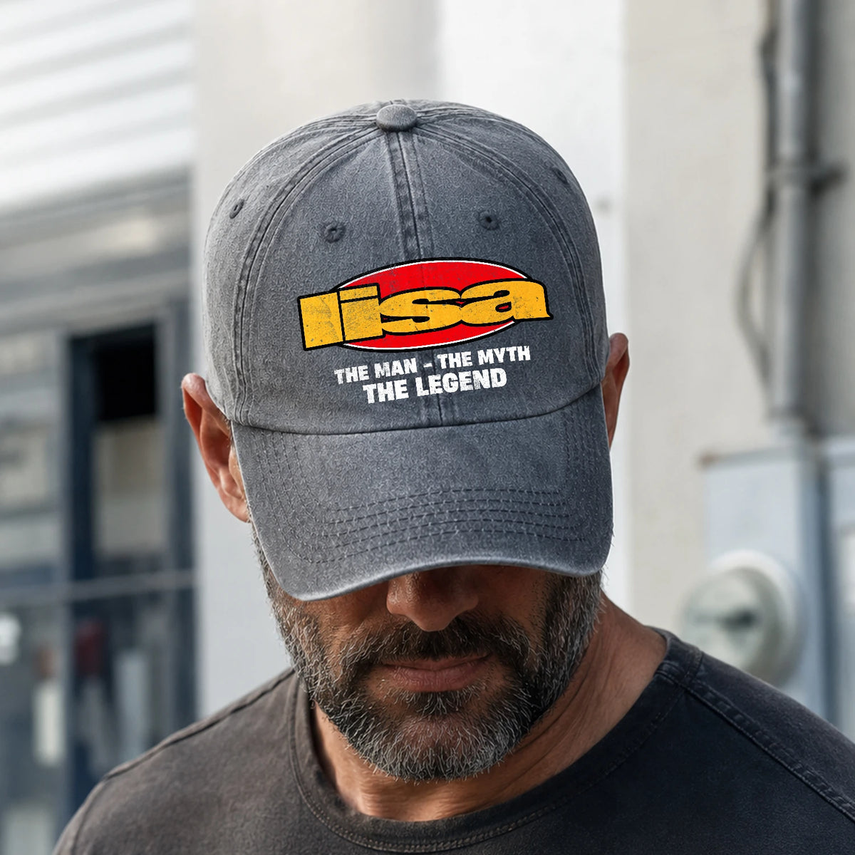 The Man The Myth The Legend Vintage Logo Washed Cap LISA 13K1 C162PF