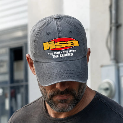 The Man The Myth The Legend Vintage Logo Washed Cap LISA 13K1 C162PF