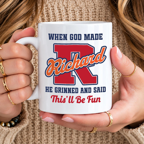 When God Made Your Name Personalized Baseball Mug RICHARD 13K1 MG07