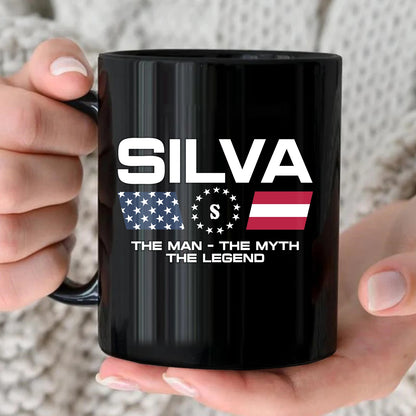 The Man The Myth The Legend Us Flag Mug SILVA 13K1 MG23