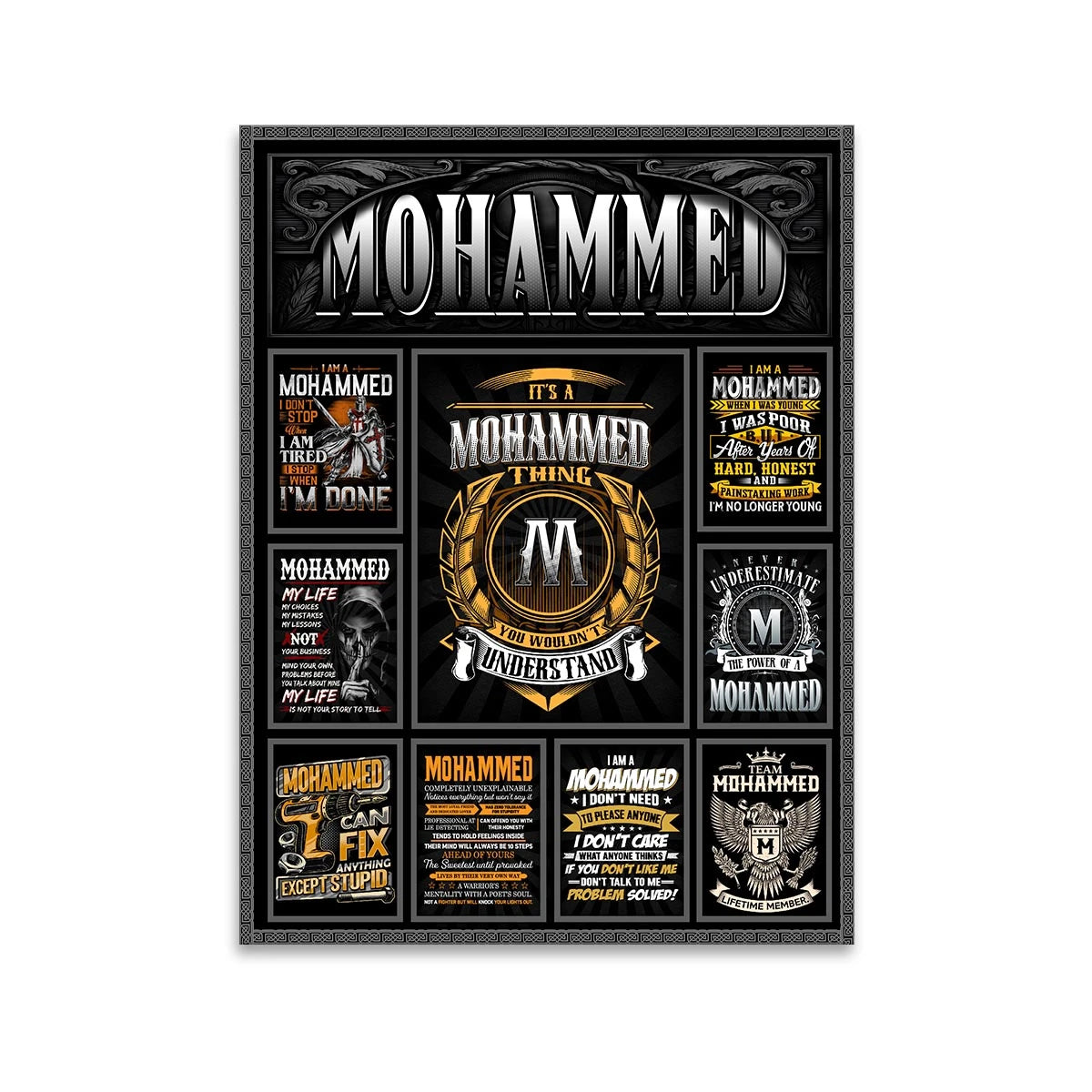 MOHAMMED Personalized Sponge Floor Mat – Custom Printed Home Decor 13K1-AR2