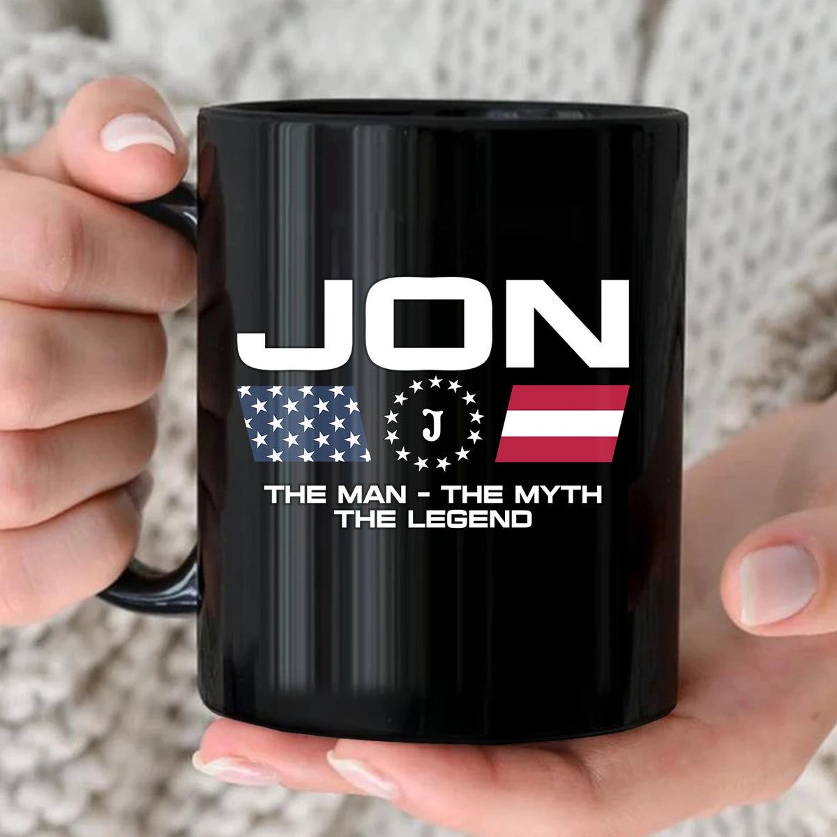 The Man The Myth The Legend Us Flag Mug JON 13K1 MG23