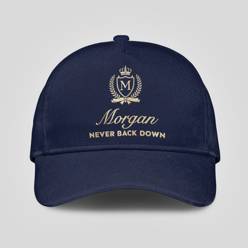 Never Back Down Luxury Crest Navy Cap MORGAN 13K1 C167PF