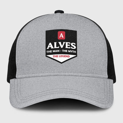 The Man The Myth The Legend Gray Mesh Cap ALVES 13K1 C189PF
