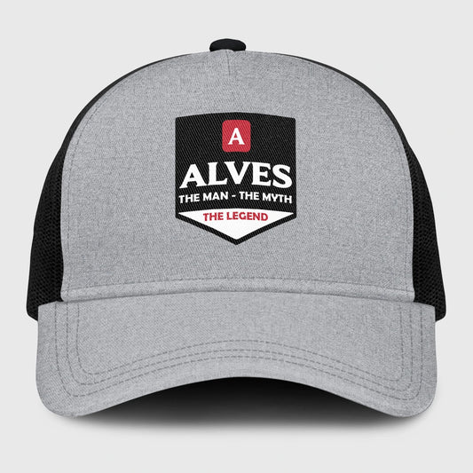 The Man The Myth The Legend Gray Mesh Cap ALVES 13K1 C189PF