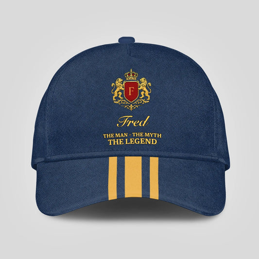 The Man The Myth The Legend Luxury Logo Striped Cap FRED 13K1 C143PF