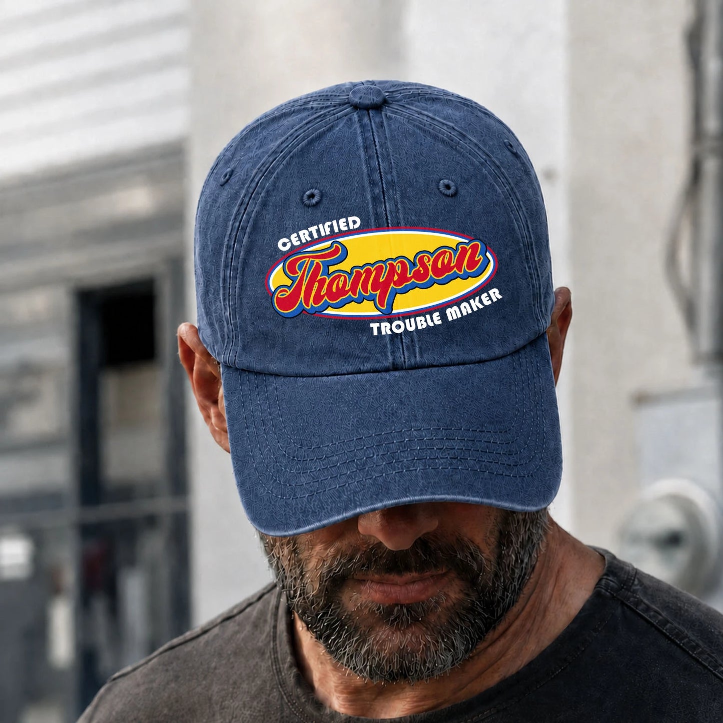 Certified Your Name Trouble Maker Washed Cap THOMPSON 13K1 C73PF