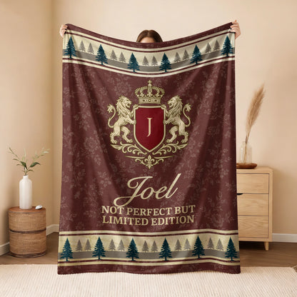 Not Perfect But Limited Edition Burgundy Pine Tree Fleece Blanket JOEL 13K1 BK41