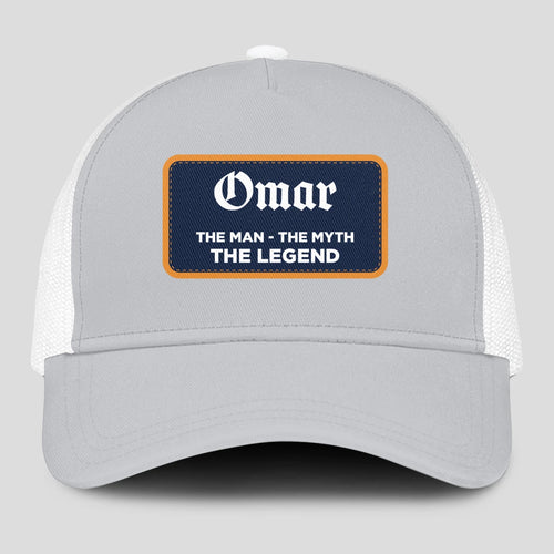 The Man The Myth The Legend Gray Mesh Cap OMAR 13K1 C204PF