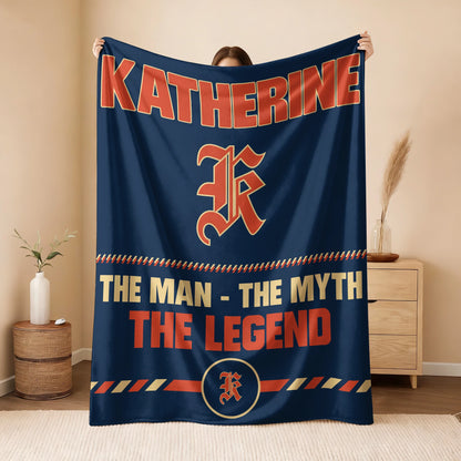 The Man The Myth The Legend Retro Fleece Blanket KATHERINE 13K1 BK53