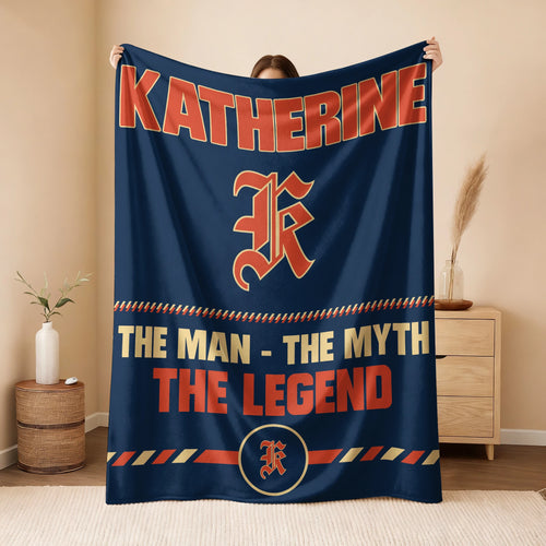 The Man The Myth The Legend Retro Fleece Blanket KATHERINE 13K1 BK53