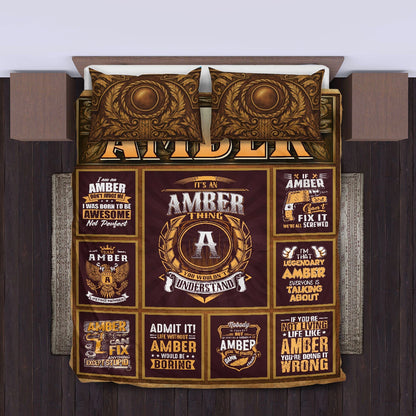 AMBER Limited Edition Personalized Bedding Set 13K1-BS3