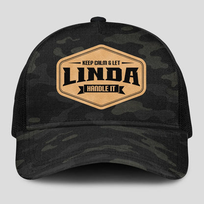 Keep Calm & Let Your Name Handle It Dark Camo Mesh Cap LINDA 13K1 C195PF