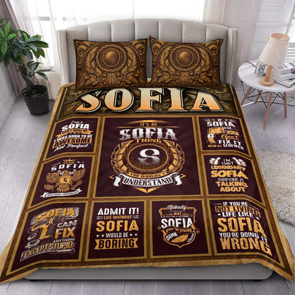 SOFIA Limited Edition Personalized Bedding Set 13K1-BS3