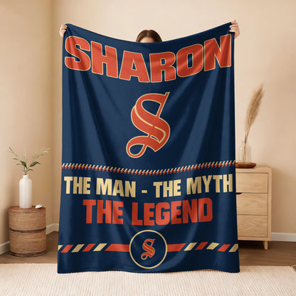 The Man The Myth The Legend Retro Fleece Blanket SHARON 13K1 BK53