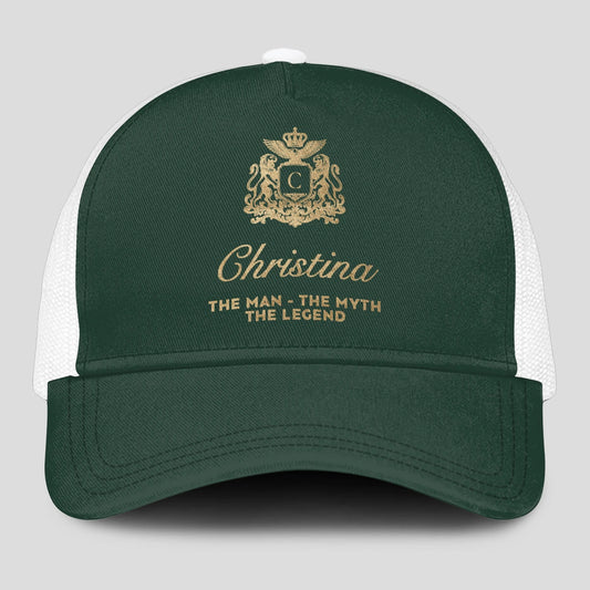 The Man The Myth The Legend Sage Green Mesh Cap CHRISTINA 13K1 C192PF