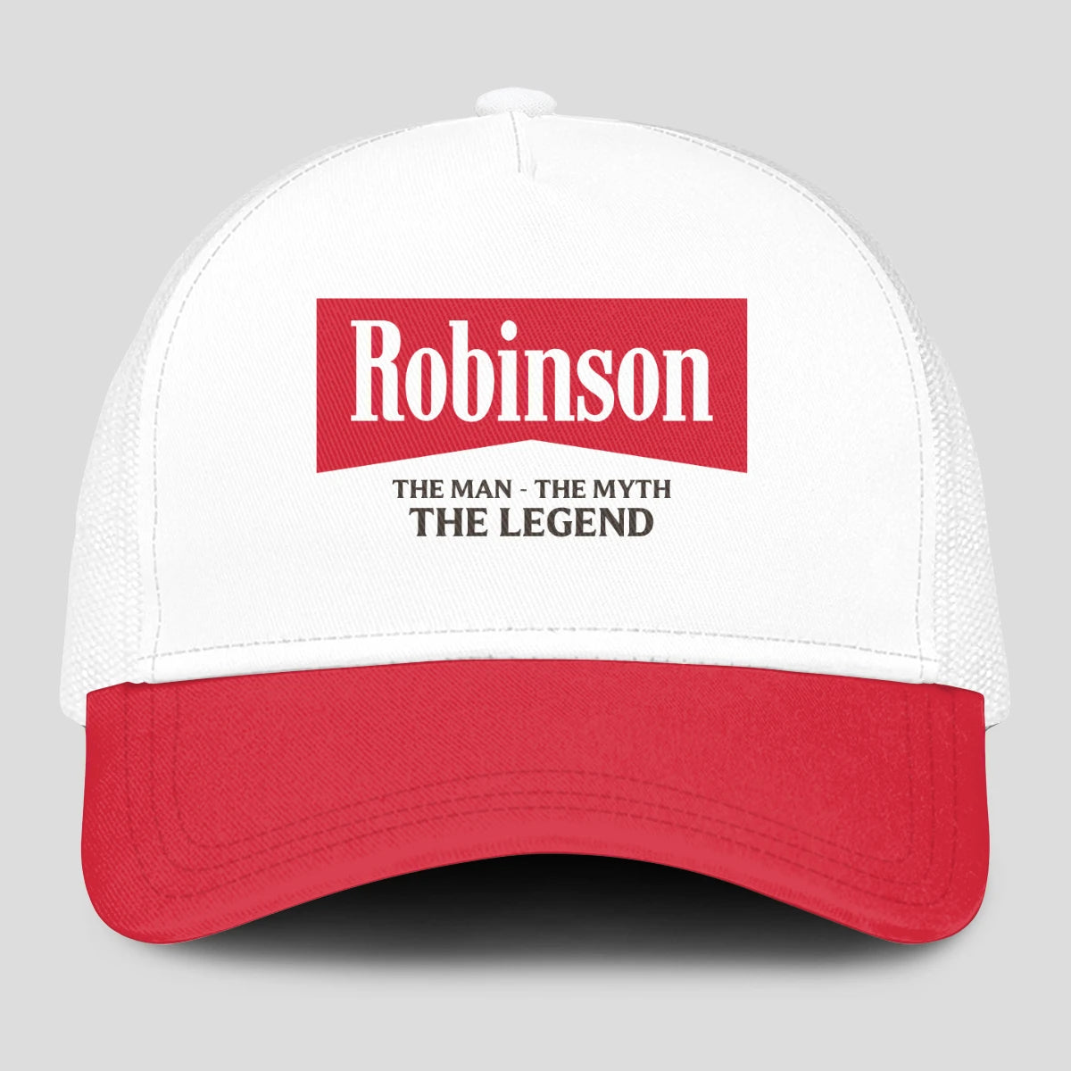 The Man The Myth The Legend Red And White Mesh Cap ROBINSON 13K1 C197PF