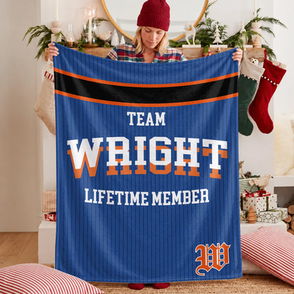 Team Your Name Lifetime Member Basketball Fleece Blanket WRIGHT 13K1 BK47