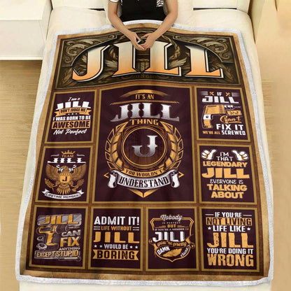 JILL Personalized Blanket | Custom Name Cozy Throw Gift 13K1-BK4