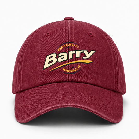 Keep Calm & Let Your Name Handle It Burgundy Washed Cap BARRY 13K1 C105PF
