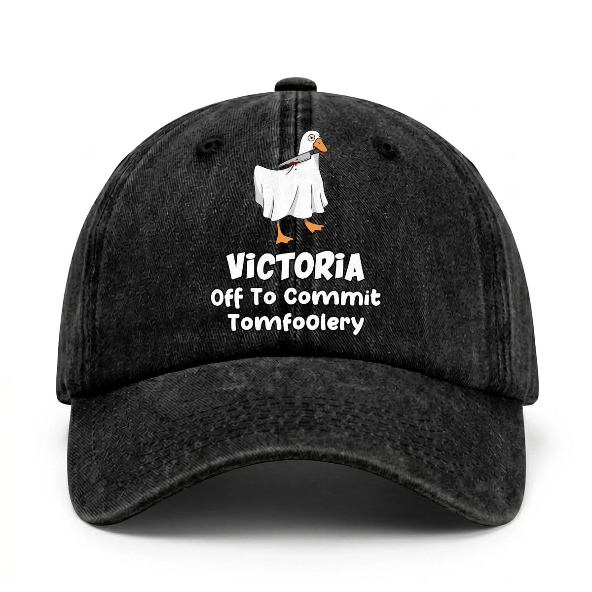Off To Commit Tomfoolery Funny Goose Washed Cap VICTORIA 13K1 C131PF