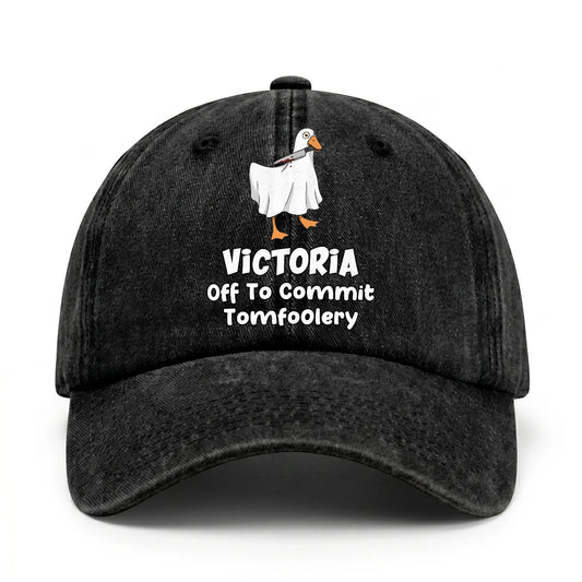 Off To Commit Tomfoolery Funny Goose Washed Cap VICTORIA 13K1 C131PF