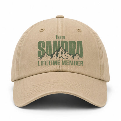 Team Your Name Lifetime Member Mountain Cap SANDRA 13K1 C58PF