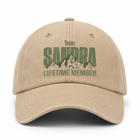 Team Your Name Lifetime Member Mountain Cap SANDRA 13K1 C58PF