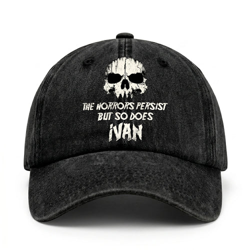 The Horrors Persist But So Does Your Name Cool Skull Washed Cap IVAN 13K1 C134PF
