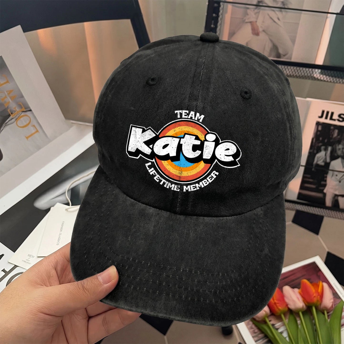 Team Your Name Lifetime Member Logo Cap KATIE 13K1 C66PF