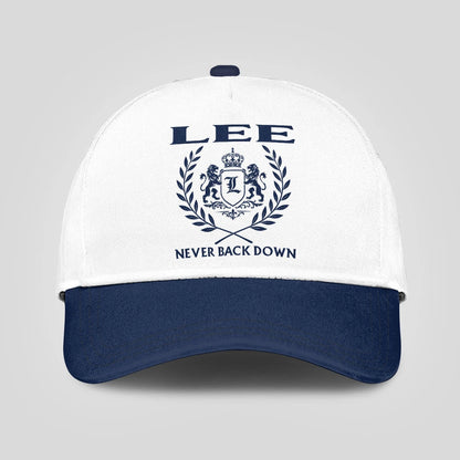 Never Back Down Blue And White Cap LEE 13K1 C59PF
