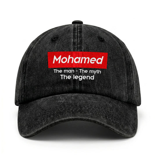 Your Name The Man The Myth The Legend Red Logo Washed Cap MOHAMED 13K1 C130PF