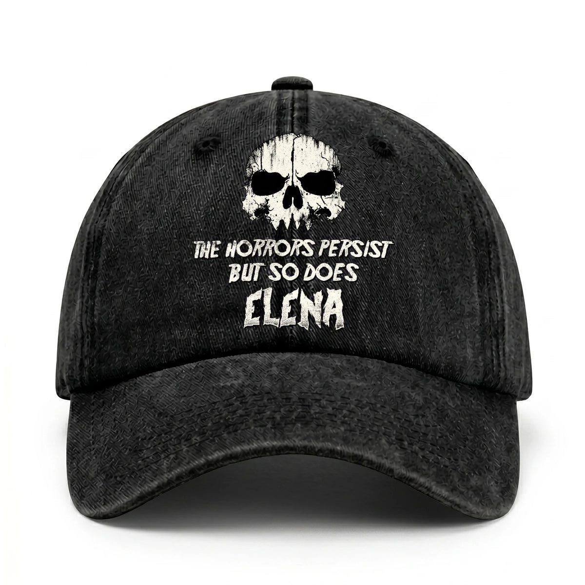 The Horrors Persist But So Does Your Name Cool Skull Washed Cap ELENA 13K1 C134PF