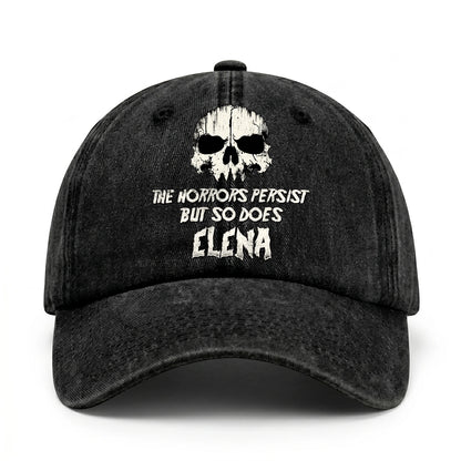 The Horrors Persist But So Does Your Name Cool Skull Washed Cap ELENA 13K1 C134PF