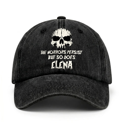 The Horrors Persist But So Does Your Name Cool Skull Washed Cap ELENA 13K1 C134PF