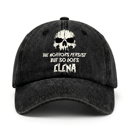 The Horrors Persist But So Does Your Name Cool Skull Washed Cap ELENA 13K1 C134PF
