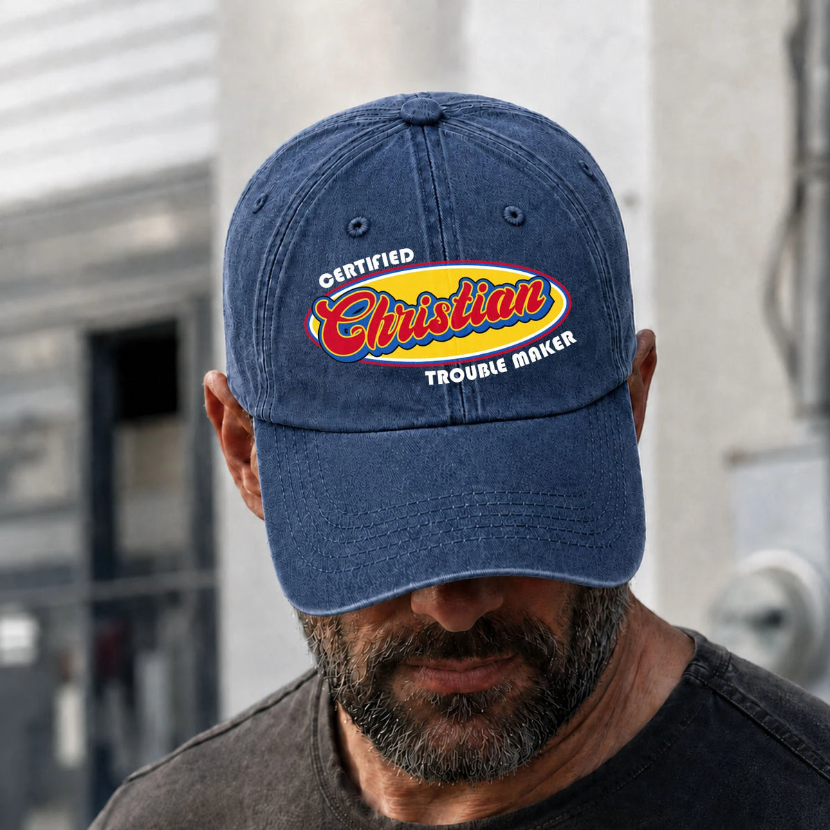 Certified Your Name Trouble Maker Washed Cap CHRISTIAN 13K1 C73PF