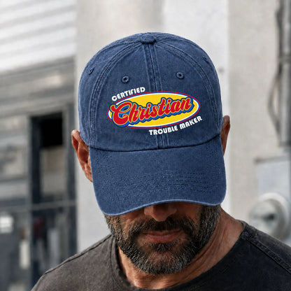 Certified Your Name Trouble Maker Washed Cap CHRISTIAN 13K1 C73PF