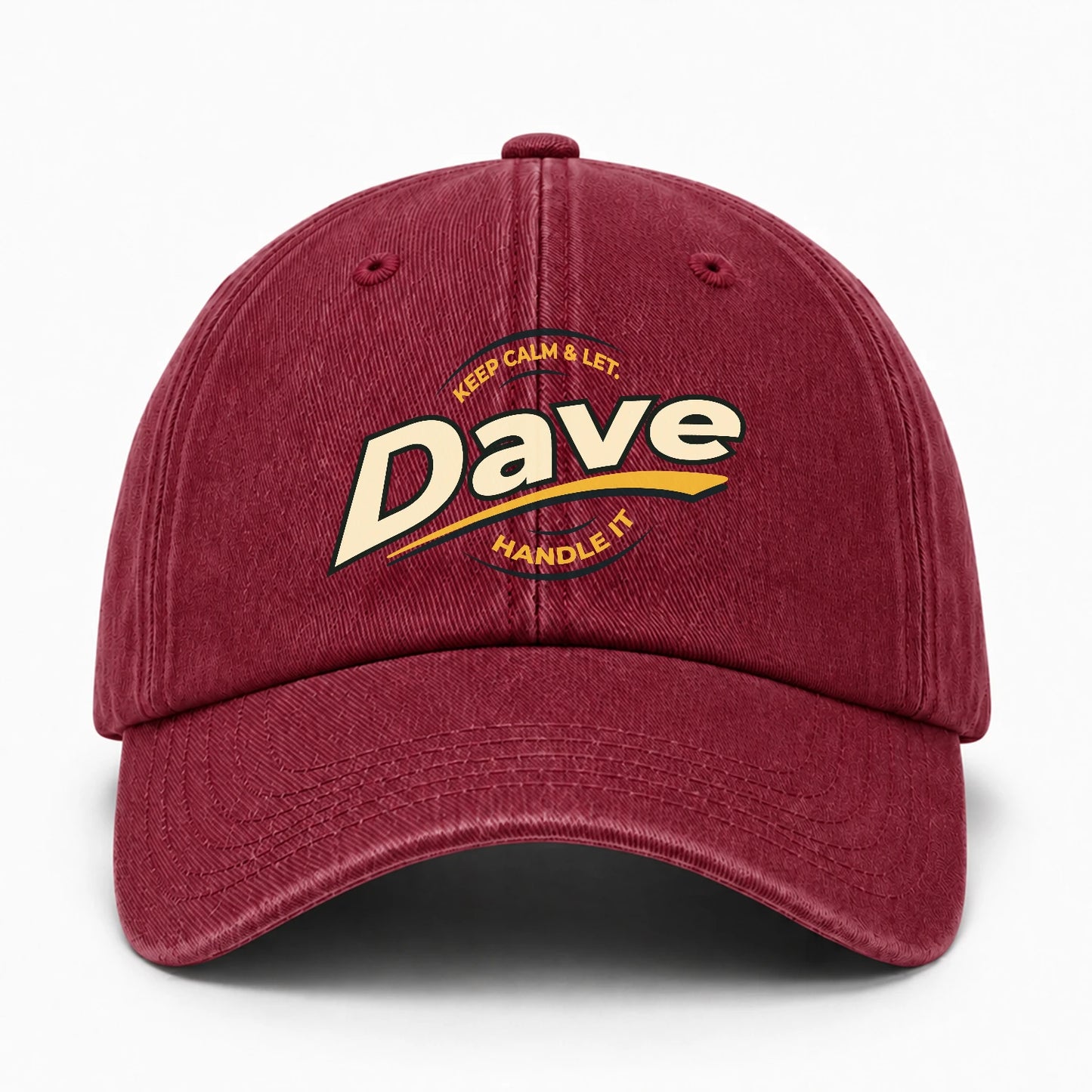 Keep Calm & Let Your Name Handle It Burgundy Washed Cap DAVE 13K1 C105PF