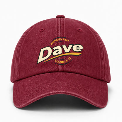 Keep Calm & Let Your Name Handle It Burgundy Washed Cap DAVE 13K1 C105PF