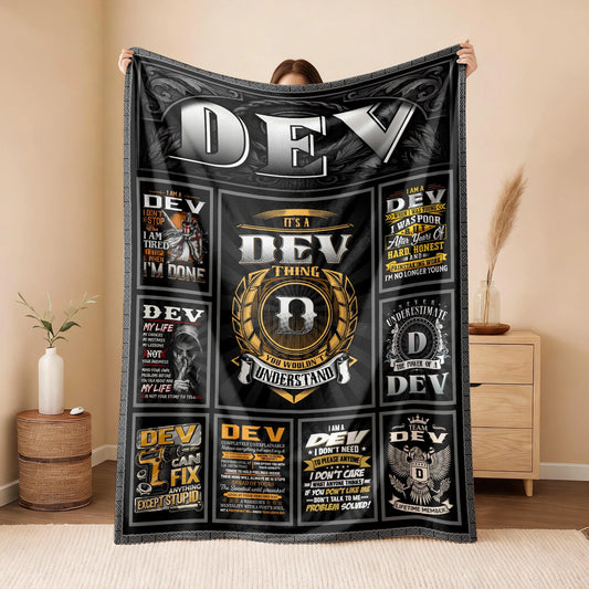 DEV Personalized Blanket | Custom Name Cozy Throw Gift 13K5-BK2