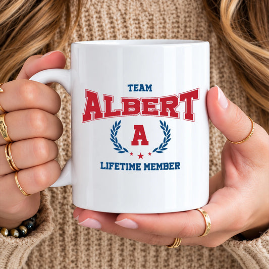Team Your Name Lifetime Member Sporty Mug ALBERT 13K1 MG09
