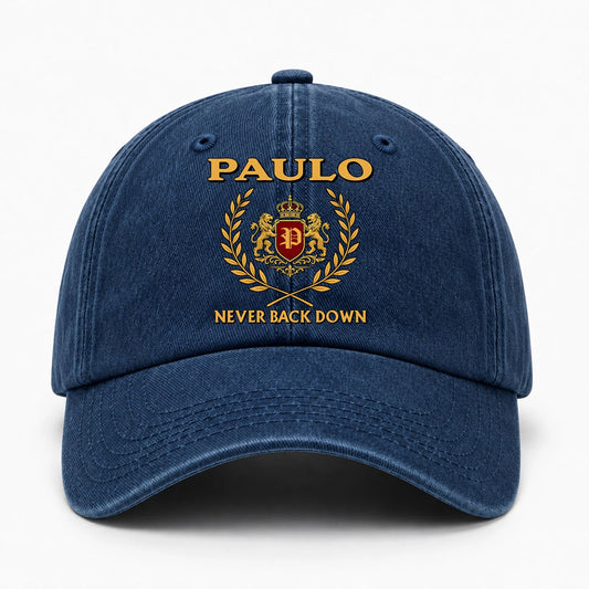 Never Back Down Royal Blue Denim Cap PAULO 13K1 C60PF