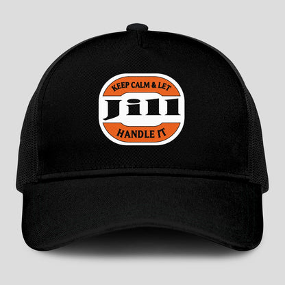 Keep Calm & Let Your Name Handle It Black Mesh Cap JILL 13K1 C199PF